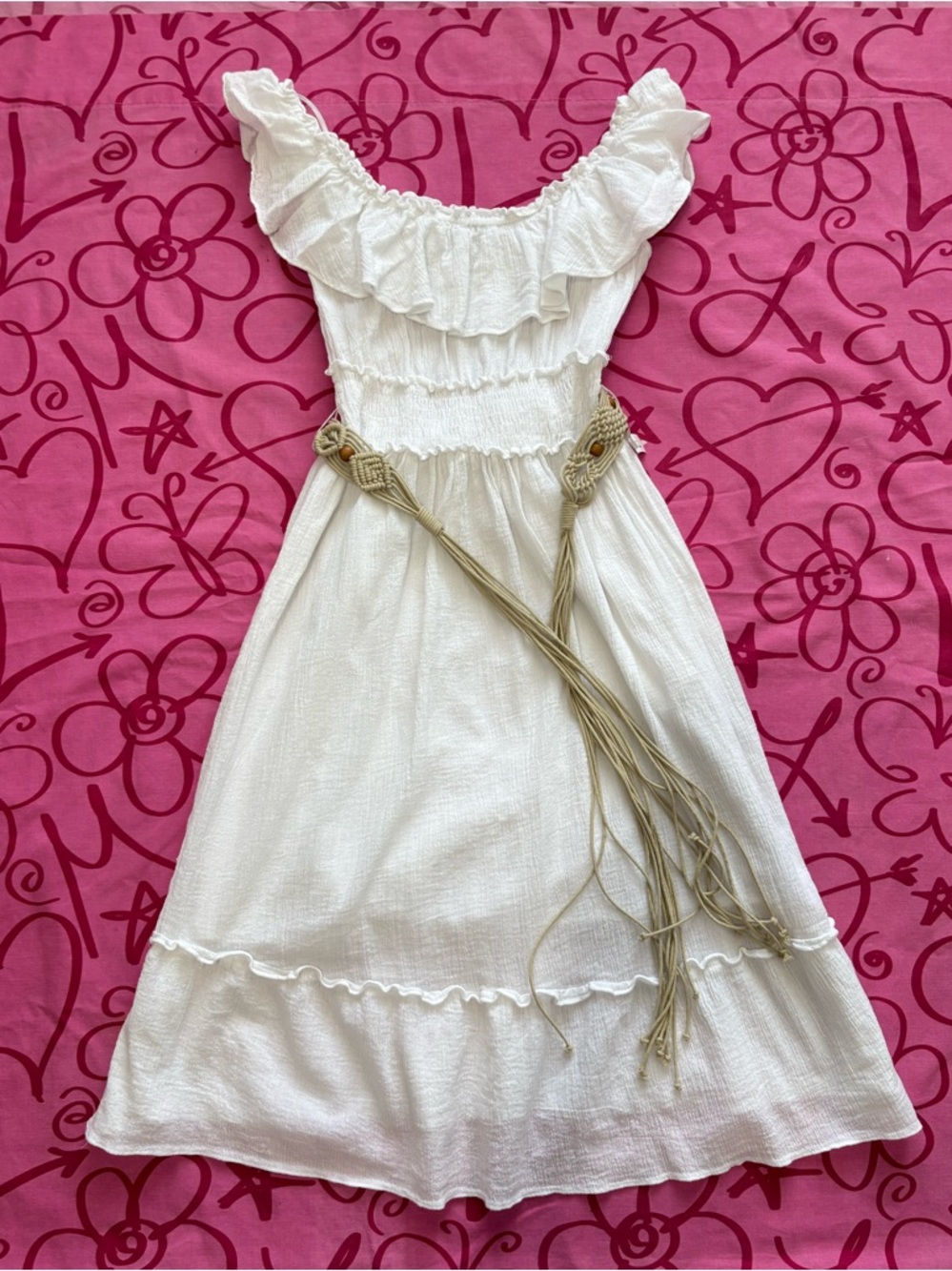 Vintage 90s/ Early 00s Y2K White Allen B. by Allen Schwartz White Midi Dress